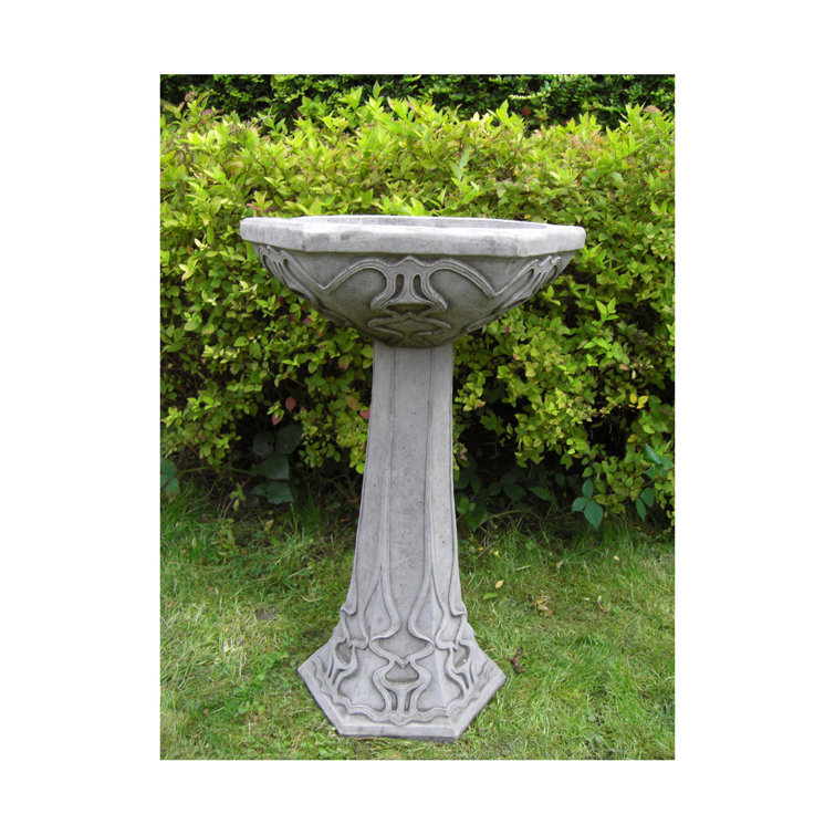 Garden Ornaments by Onefold Art Deco Stone Bird Bath & Reviews